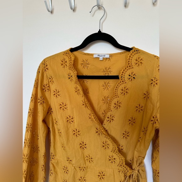 Madewell Scalloped Eyelet Wrap Top - Picture 5 of 9